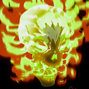 Green Flaming Skull