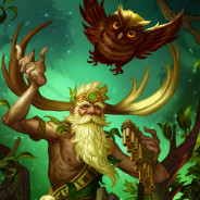 Antlered Druid With Owl