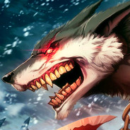Snarling White Wolf