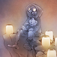 Gas Mask Child With Teddy