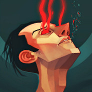 Burning Red Eyes Man