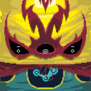 Pixel Art Demon Mask