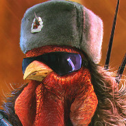 Rooster in Ushanka