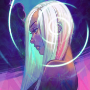 Neon Silver-Haired Girl