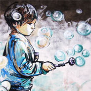 Boy Blowing Bubbles