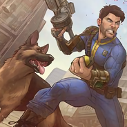 Fallout 4 Survivor and Dogmeat