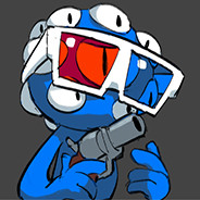 Blue Many Eyed Gunslinger
