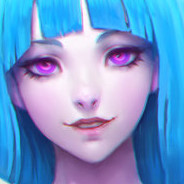 Blue-Haired Violet-Eyed Girl