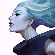 Blue Haired Woman Profile